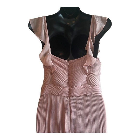 Floret studios womens plisse pleated wide leg jumpsuit medium dusty mauve - Picture 9 of 12